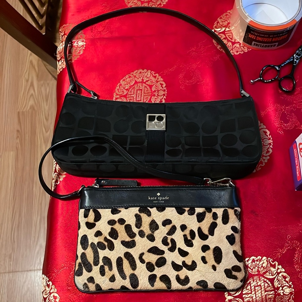 Kate Spade Black and Tan Leopard Print Bag
